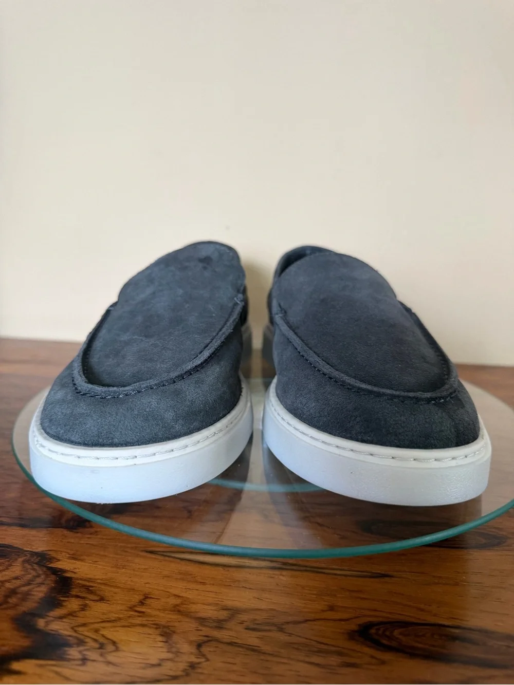 Massimo Dutti Grey Split Suede Leather Loafers - Size US 9